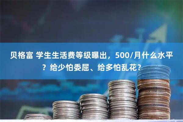 贝格富 学生生活费等级曝出，500/月什么水平？给少怕委屈、给多怕乱花？