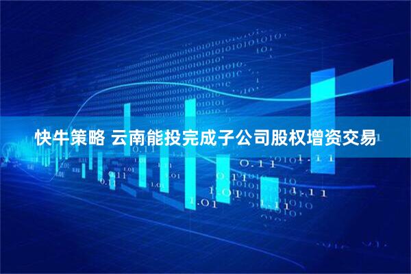 快牛策略 云南能投完成子公司股权增资交易